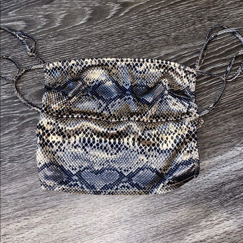 snakeskin cropped top